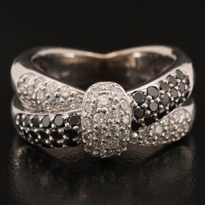 ITALY Diamanti designer Crossover 1.35 CT Diamond Ring / 14K